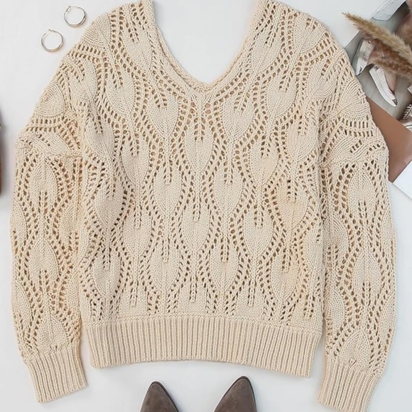 Tan Fall Knitted Pullover Sweater size 2XL NWT - Picture 3 of 5